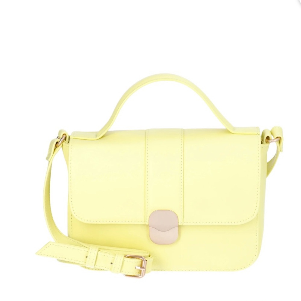 Time and‎ Tru Chic Yellow Crossbody Bag with Gold accents! NWT!